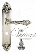 Дверная ручка Venezia "MONTE CRISTO" WC-4 на планке PL90 натуральное серебро + черный