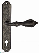 Дверная ручка Venezia "ANAFESTO" CYL на планке PL02 античное серебро
