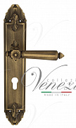 Дверная ручка Venezia "CASTELLO" CYL на планке PL90 матовая бронза