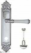 Дверная ручка на планке Fratelli Cattini "GRACIA CERAMICA BIANCO" WC-2 PL96-CR полированный хром
