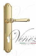 Дверная ручка Venezia "PELLESTRINA" CYL на планке PL98 полированная латунь