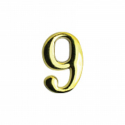 Цифра дверная АЛЛЮР "9" на клеевой основе  золото (600,20)