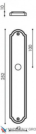Дверная ручка Venezia "ANNETA" WC-4 на планке PL02 матовая бронза