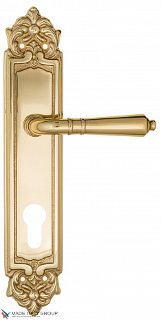 Дверная ручка на планке Fratelli Cattini "TOSCANA" CYL PL96-OLV полированная латунь