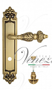 Дверная ручка Venezia "LUCRECIA" WC-4 на планке PL96 французское золото + коричневый
