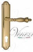 Дверная ручка Venezia "OLIMPO" CYL на планке PL98 полированная латунь