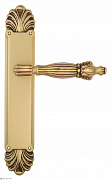 Дверная ручка Venezia "OLIMPO" на планке PL87 французское золото + коричневый