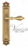 Дверная ручка Venezia "ANAFESTO" на планке PL97 французское золото + коричневый