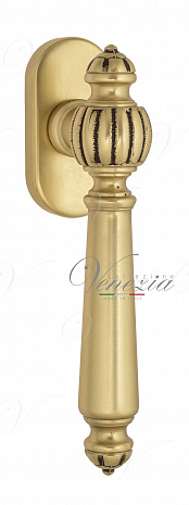 Ручка оконная Venezia "PELLESTRINA" FW французское золото + коричневый