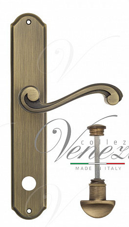 Дверная ручка Venezia "VIVALDI" WC-2 на планке PL02 матовая бронза