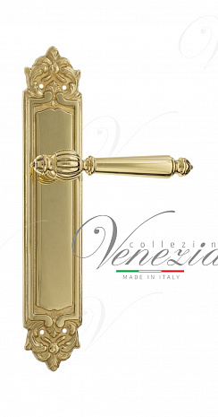Дверная ручка Venezia "PELLESTRINA" на планке PL96 полированная латунь