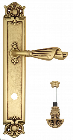Дверная ручка Venezia "OPERA" WC-4 на планке PL97 французское золото + коричневый