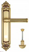 Дверная ручка Venezia "IMPERO" WC-2 на планке PL96 французcкое золото + коричневый