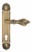 Дверная ручка Venezia "FLORENCE" CYL на планке PL87 матовая бронза