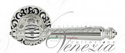 Дверная ручка Venezia "PELLESTRINA" D4 натуральное серебро + черный