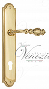 Дверная ручка Venezia "GIFESTION" CYL на планке PL98 полированная латунь