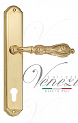 Дверная ручка Venezia "MONTE CRISTO" CYL на планке PL02 полированная латунь
