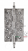 Дверная петля универсальная латунная с узором Venezia CRS012 152x89x4 полированный хром + черный