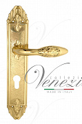 Дверная ручка Venezia "CASANOVA" CYL на планке PL90 полированная латунь