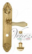 Дверная ручка Venezia "COLOSSEO" белая керамика паутинка WC-2 на планке PL90 полированная латунь