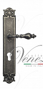 Дверная ручка Venezia "GIFESTION" CYL на планке PL97 античное серебро