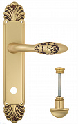 Дверная ручка Venezia "CASANOVA" WC-2 на планке PL87 французское золото + коричневый