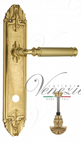 Дверная ручка Venezia "MOSCA" WC-4 на планке PL90 полированная латунь