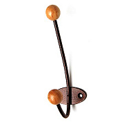 Крючок-вешалка с деревянным шариком КВД-2 (медный антик)