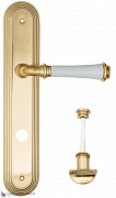 Дверная ручка на планке Fratelli Cattini "GRACIA CERAMICA BIANCO" WC-2 PL288-OLV полированная латунь