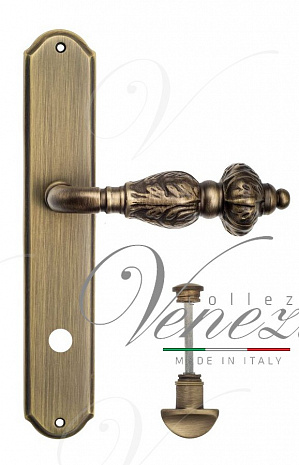 Дверная ручка Venezia "LUCRECIA" WC-2 на планке PL02 матовая бронза