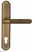 Дверная ручка Venezia "EXA ZIG" CYL на планке PL02 матовая бронза