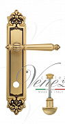 Дверная ручка Venezia "PELLESTRINA" WC-2 на планке PL96 французское золото + коричневый