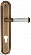 Дверная ручка на планке Fratelli Cattini "GRACIA CERAMICA BIANCO" CYL PL288-BY матовая бронза