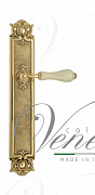 Дверная ручка Venezia "COLOSSEO" белая керамика паутинка на планке PL97 полированная латунь