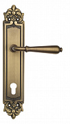 Дверная ручка Venezia "CLASSIC" CYL на планке PL96 матовая бронза