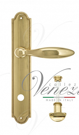 Дверная ручка Venezia "MAGGIORE" WC-2 на планке PL98 полированная латунь