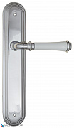Дверная ручка на планке Fratelli Cattini "GRACIA CERAMICA BIANCO" PL288-CR полированный хром