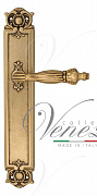 Дверная ручка Venezia "OLIMPO" на планке PL97 французское золото + коричневый