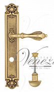 Дверная ручка Venezia "ANAFESTO" WC-2 на планке PL97 французское золото + коричневый