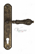 Дверная ручка Venezia "MONTE CRISTO" CYL на планке PL02 античная бронза