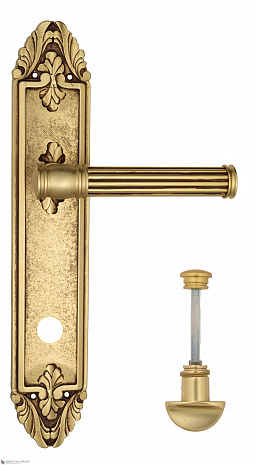 Дверная ручка Venezia "IMPERO" WC-2 на планке PL90 французcкое золото + коричневый