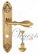 Дверная ручка Venezia "ANAFESTO" WC-2 на планке PL90 французское золото + коричневый