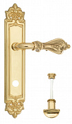 Дверная ручка Venezia "FLORENCE" WC-2 на планке PL96 полированная латунь