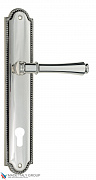 Дверная ручка Venezia "CALLISTO" CYL на планке PL98 натуральное серебро + черный
