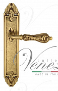 Дверная ручка Venezia "MONTE CRISTO" на планке PL90 французское золото + коричневый
