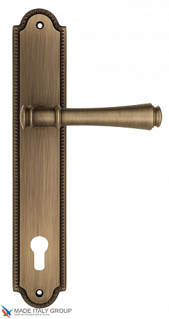 Дверная ручка Venezia "CALLISTO" CYL на планке PL98 матовая бронза