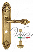 Дверная ручка Venezia "MONTE CRISTO" WC-2 на планке PL90 французское золото + коричневый