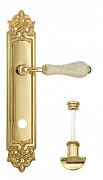 Дверная ручка Venezia "COLOSSEO" белая керамика паутинка WC-2 на планке PL96 полированная латунь