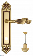 Дверная ручка Venezia "OPERA" WC-2 на планке PL96 французское золото + коричневый