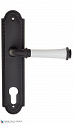 Дверная ручка на планке Fratelli Cattini "GRACIA CERAMICA BIANCO" CYL PL248-NM матовый черный